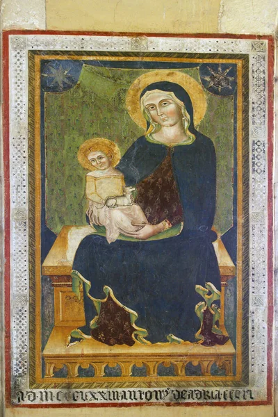 Manoppello Abruzzo Abbey Santa Maria Arabona Πολύτιμες Τοιχογραφίες Του Ζωγράφου — Φωτογραφία Αρχείου