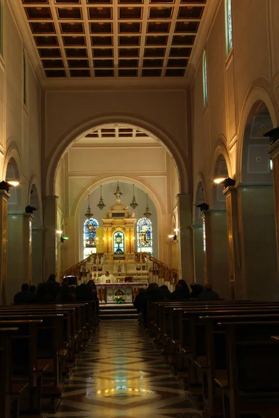 Святилище Святого Лика Манопелло Абруццо Интерьер Церкви Видом Алтарь — стоковое фото