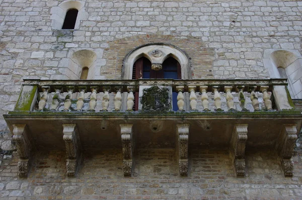 Manoppello Abruzzo Abbey Santa Maria Arabona Detail Balconies Heraldic Coat — Foto de Stock