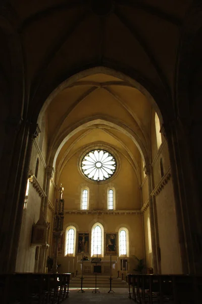 Манфелло Абруццо Аббатство Санта Мария Арабона Внутренняя Часть Церкви — стоковое фото