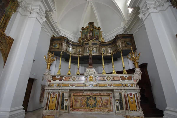 Larino Molise Monumental Church San Francesco Interior Main Altar Niches — Stock Photo, Image