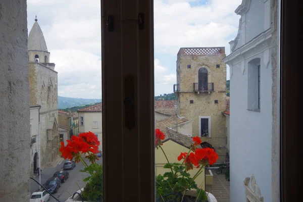 Larino Molise Pohled Město Molise Vyfocené Oknem — Stock fotografie