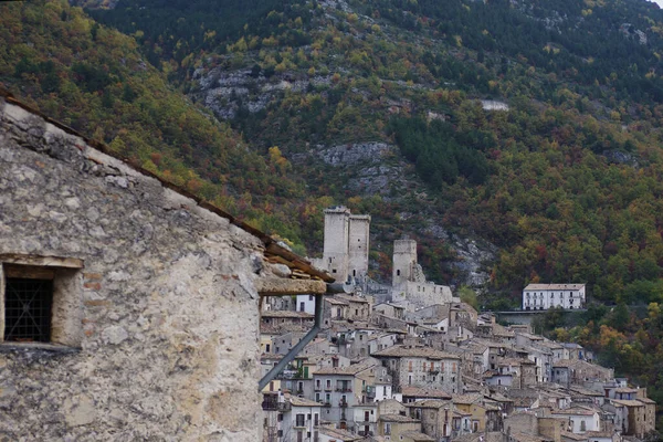 Overzicht Van Pacentro Een Van Mooiste Dorpen Italië Stad Waar — Stockfoto