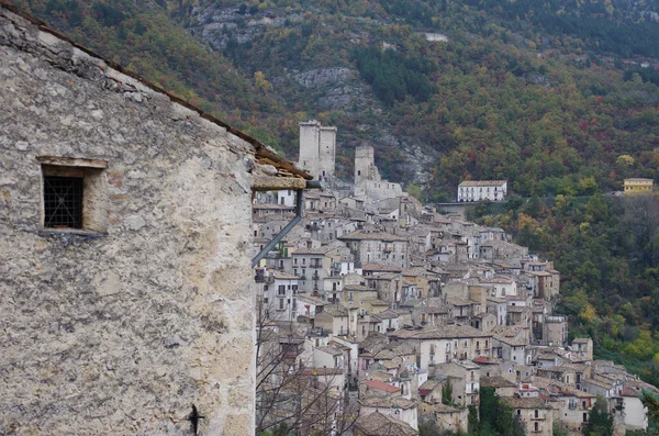 Overzicht Van Pacentro Een Van Mooiste Dorpen Italië Stad Waar — Stockfoto