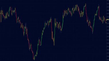 Display with a dynamic graph of stock market appearing on it