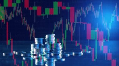 Dynamic stock rates and coins on a multilayered display