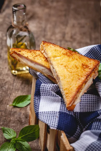 Sandwiches Cheese Ham — Stock Photo, Image