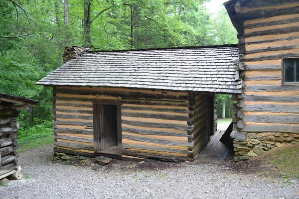 Drewniany Dom Lesie — Zdjęcie stockowe