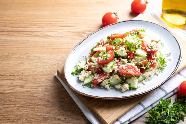 Salade Orientale Traditionnelle Tabouleh Tabule Salade Cous Cous Aux Légumes — Photo