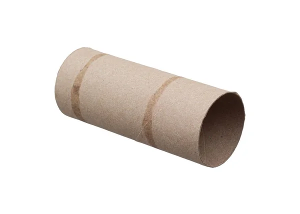 Lege Toilet Papierrol Geïsoleerd Wit — Stockfoto