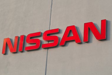 Westville, Kanada - 11 Haziran 2017 Nissan bayii imzası. Nissan Motor Company, Yokohama, Japonya merkezli çok uluslu otomobil üreticisi..