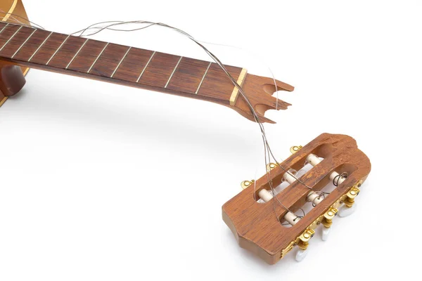 Classical Acoustic Guitar Broken Headstock — Fotografia de Stock