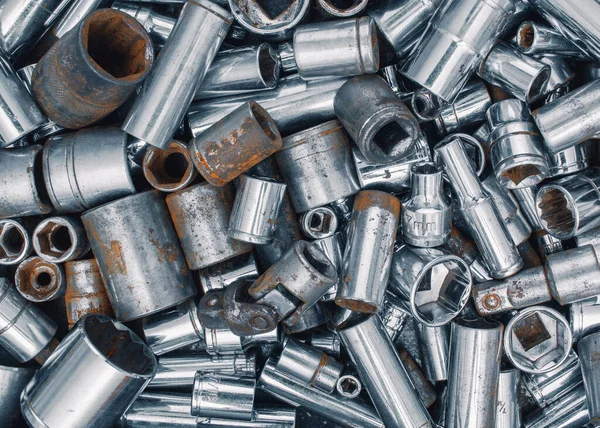 Collection of old ratchet wrench sockets