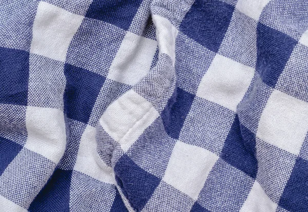 Blue White Checkered Kitchen Towel Detail —  Fotos de Stock