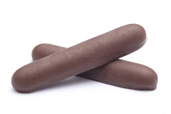 Bâton Chocolat Snack Bars Sur Blanc — Photo