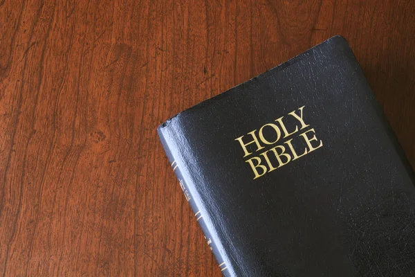 Holy Bible Wood Surface — Stock Photo, Image