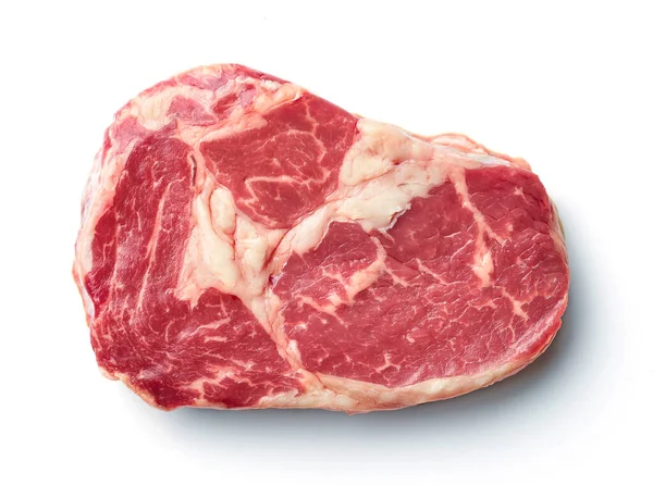 Steak Enrecote Mentah Yang Diisolasi Pada Latar Belakang Putih Tampilan Stok Lukisan  