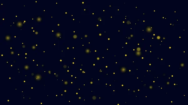 Particules Poussière Jaune Étincelantes Sur Fond Sombre Magie Effet Lumière — Image vectorielle