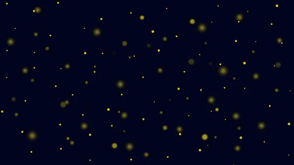 Particules Poussière Jaune Étincelantes Sur Fond Sombre Magie Effet Lumière — Image vectorielle