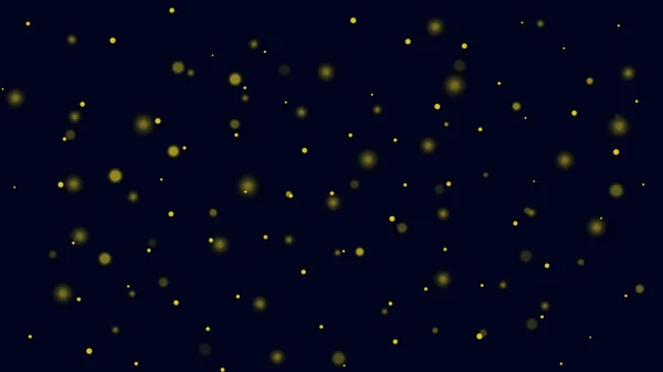 Κίτρινα Αφρώδη Σωματίδια Σκόνης Σκούρο Φόντο Μαγικό Χρυσό Εφέ Φωτός — Διανυσματικό Αρχείο