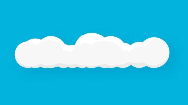 Mavi arka planda bulut. Gölgeli mavi gökyüzü. Vektör illüstrasyonu