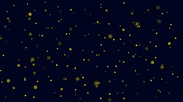 Particules Poussière Jaune Étincelantes Sur Fond Sombre Magie Effet Lumière — Image vectorielle