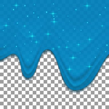 Şeffaf arka planda mavi sümük damlıyor. Zehirli yapışkan sıvı akıyor. Vektör arkaplanı