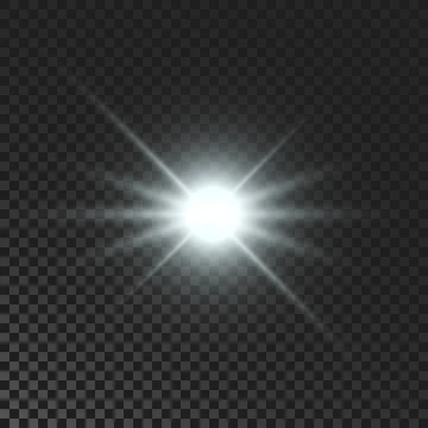 Una Estrella Brillante Blanco Brillante Parpadeo Luz Intermitente Sobre Fondo — Vector de stock