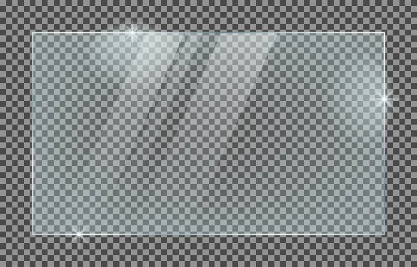 Скляна Тарілка Ізольована Прозорому Фоні Векторне Скло Відбиттям Ефектами Світла — стоковий вектор