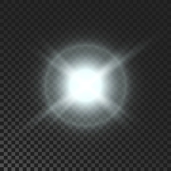 Una Estrella Brillante Blanco Brillante Parpadeo Luz Intermitente Sobre Fondo — Vector de stock