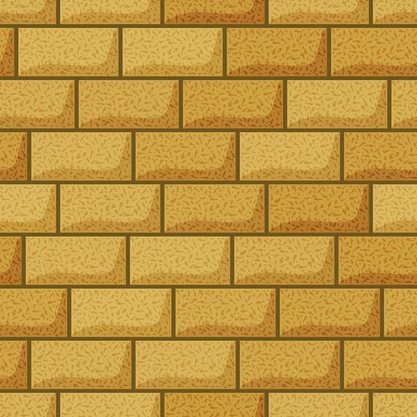 Yellow Brick Wall Seamless Pattern House Wall Background Texture Vector — Stock vektor