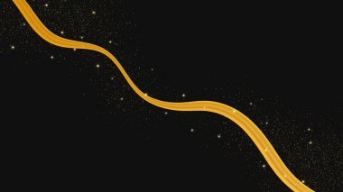 Koyu arkaplanda parlak ve parıltılı bir etkisi olan altın dalga. Parıltılı parıltılı altın dalga çizgileri