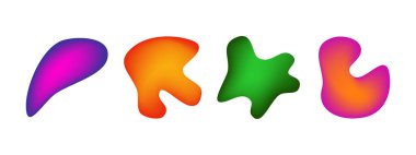 Gradient liquid blob shapes. Set of absrtact irregular fluid shapes. Vector silhouettes of simple rounded smoot water forms
