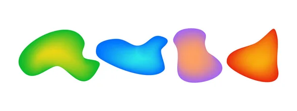 Gradient Liquid Blob Shapes Set Absrtact Irregular Fluid Shapes Vector — стоковый вектор