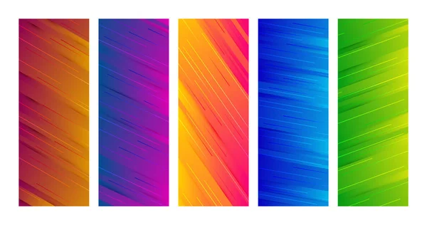 Set Dynamic Backgrounds Diagonal Lines Colorful Gradient Straight Lines Shadows Gráficos De Vetores