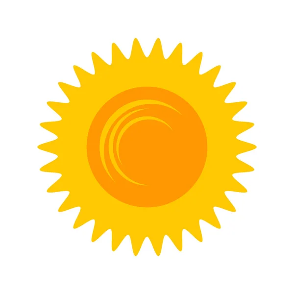 Yellow Shining Sun Icon Vector Summer Symbol Isolated Nature Sky — 图库矢量图片