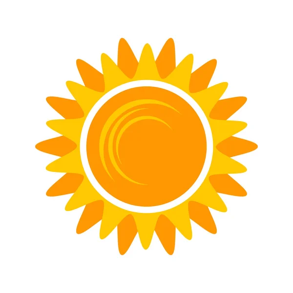 Yellow Shining Sun Icon Vector Summer Symbol Isolated Nature Sky — 图库矢量图片