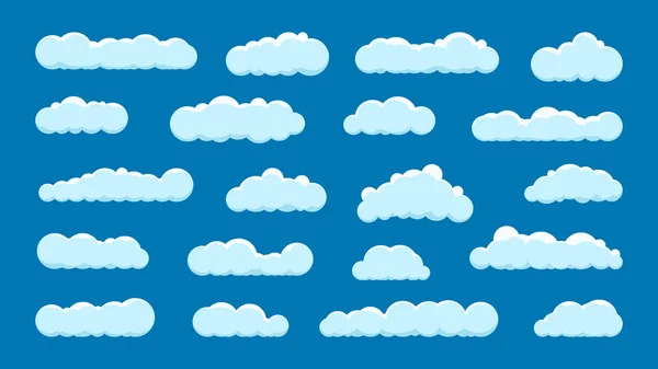 Big Set Clouds Clouds Blue Background Blue Sky Clouds Vector — Stockvektor