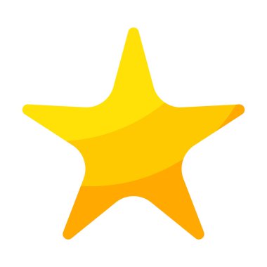 Yellow star icon.  Vector star rating button on white background