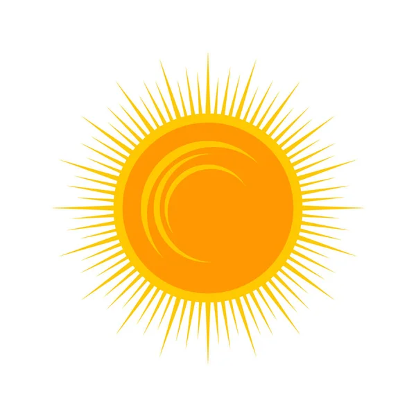 Yellow Shining Sun Icon Vector Summer Symbol Isolated Nature Sky — 图库矢量图片