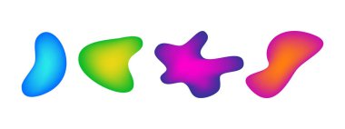 Gradient liquid blob shapes. Set of absrtact irregular fluid shapes. Vector silhouettes of simple rounded smoot water forms