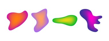 Gradient liquid blob shapes. Set of absrtact irregular fluid shapes. Vector silhouettes of simple rounded smoot water forms