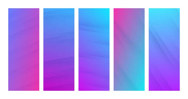 Set Gradient Backgrounds Diagonal Lines Purple Backdrop Lines Shadows Modern — Image vectorielle