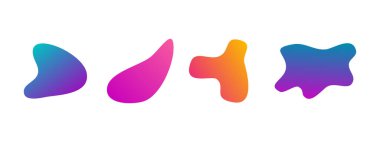 Gradient liquid blob shapes. Set of absrtact irregular fluid shapes. Vector silhouettes of simple rounded smoot water forms