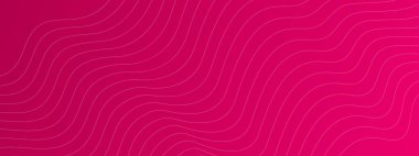 Dalga çizgileri olan dinamik bir arkaplan. Beyaz dalga çizgileri olan kırmızı gradyan arka plan. Vektör arkaplanı