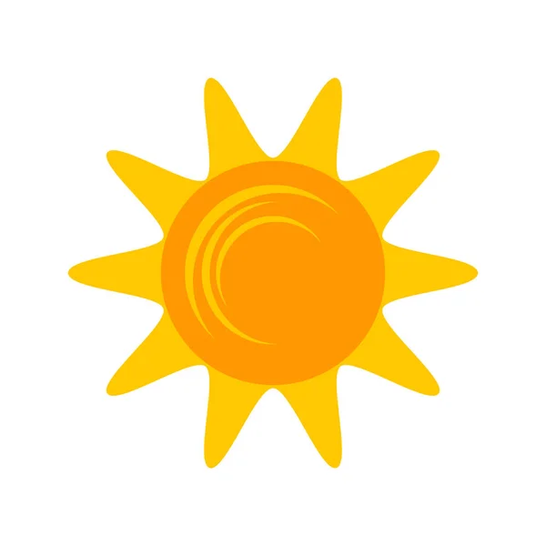 Yellow Shining Sun Icon Vector Summer Symbol Isolated Nature Sky — 图库矢量图片