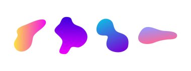 Gradient liquid blob shapes. Set of absrtact irregular fluid shapes. Vector silhouettes of simple rounded smoot water forms