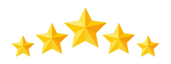 Five Stars Rating Button Yellow Rating Stars White Background Feedback Vetores De Stock Royalty-Free