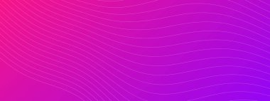 Dynamic background with wave lines. Purple gradient backdrop with white wave lines. Vector background