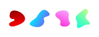Gradient liquid blob shapes. Set of absrtact irregular fluid shapes. Vector silhouettes of simple rounded smoot water forms